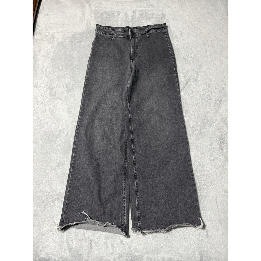 OAT New York Womens 12 Wide Leg High Rise Dark Gray Denim Jeans 31x29